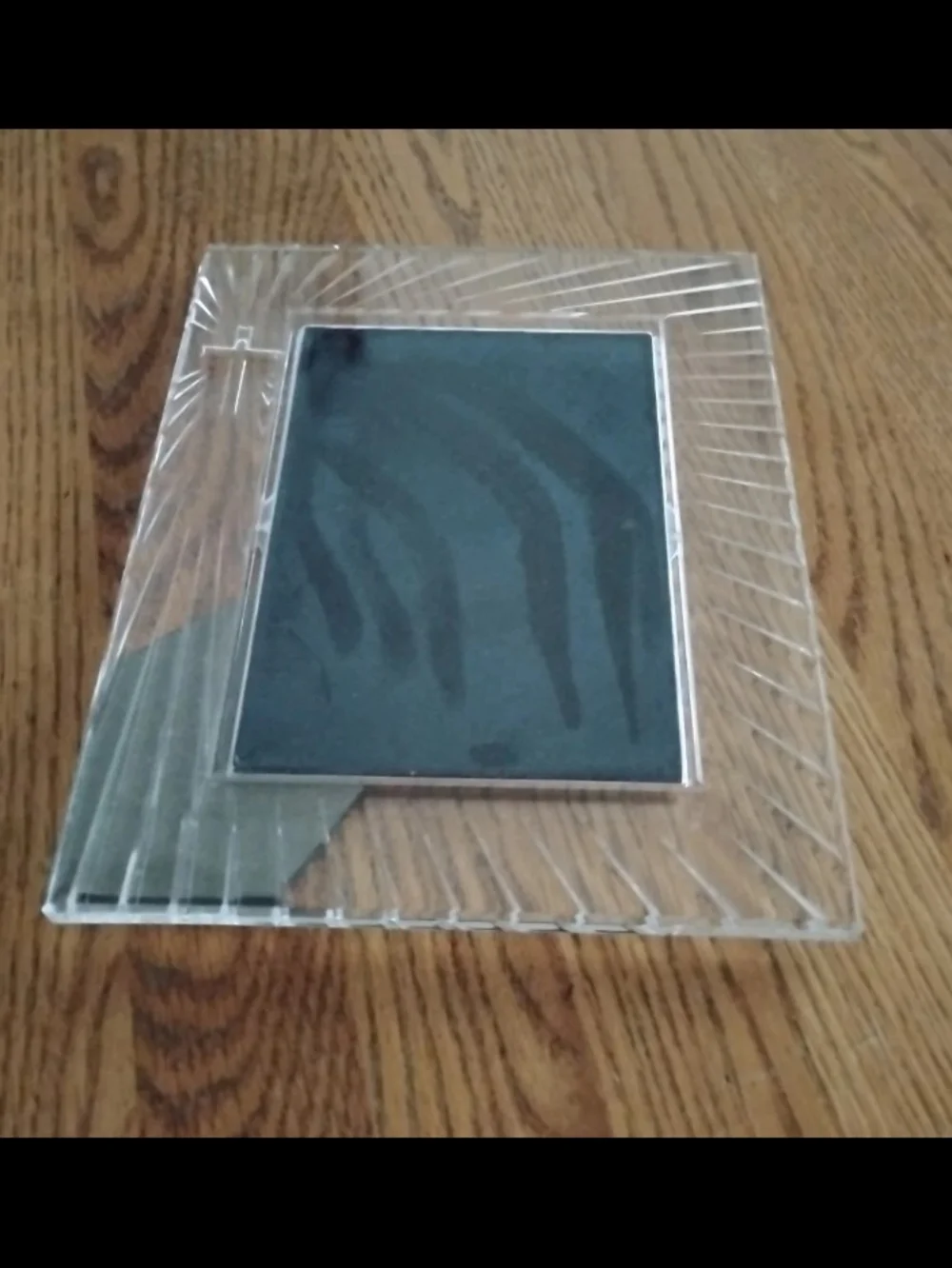 Waterford Clear Glass Picture Frame with Ribbed Design - Cross